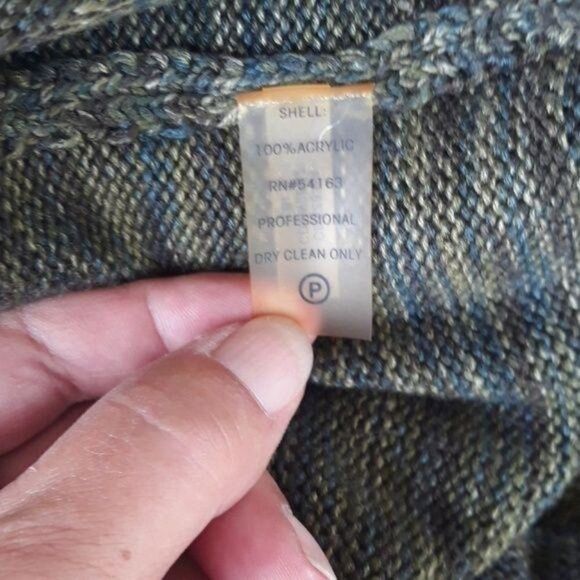 Calvin Klein Dress Sweater Marled Knit Sleeveless Cowl Tunic Pockets Green Sz L - Picture 5 of 9